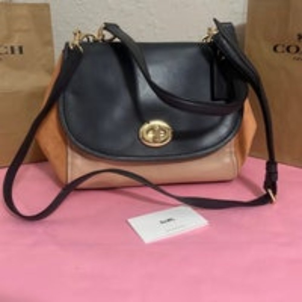 Coach Black and Tan Satchel